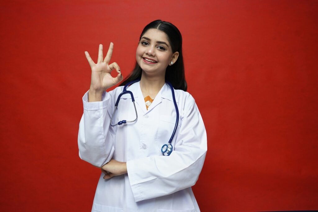 Young doctor for Medical exam