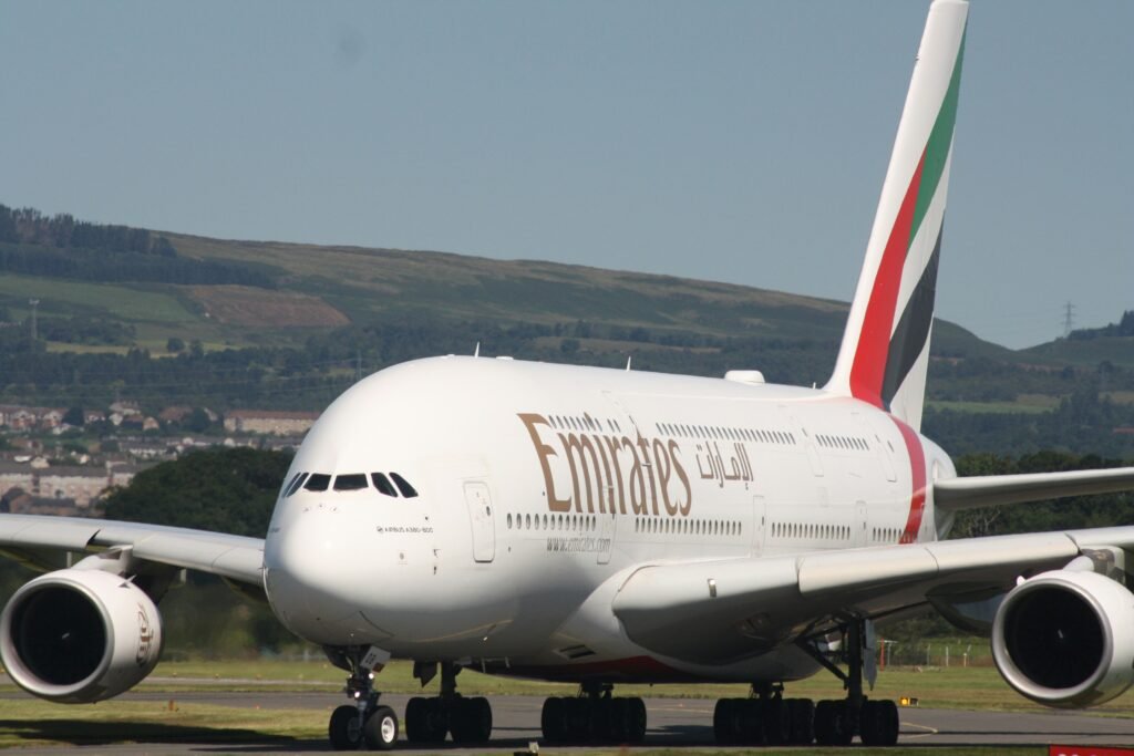Emirates aircraft just landed