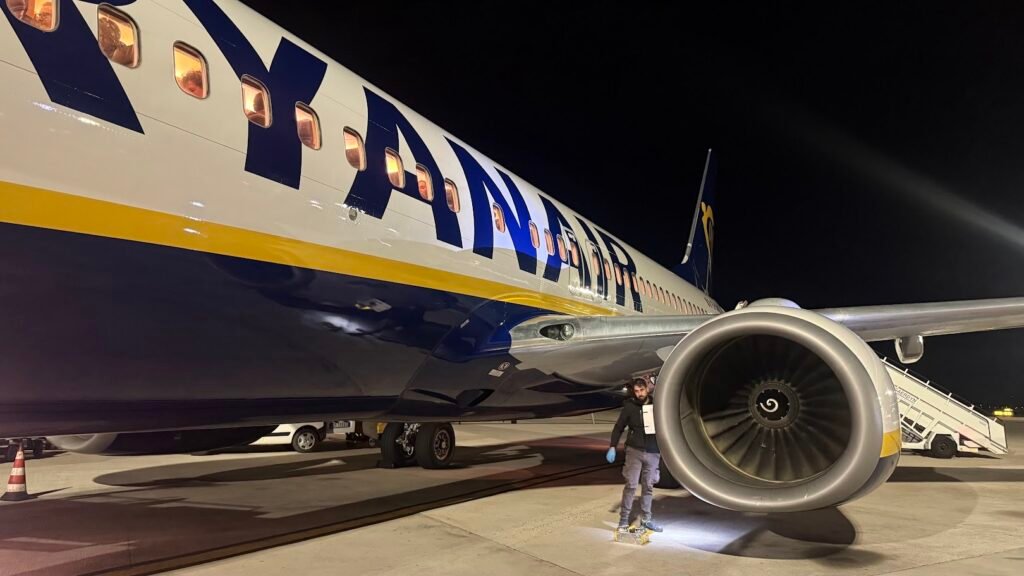 Imbarco Ryanair di notte