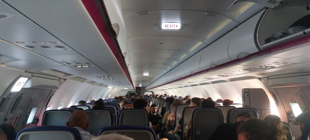 Passeggeri pronti per il decollo