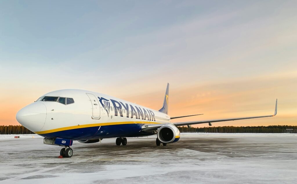 Ryanair aircraft parked on the tarmac
