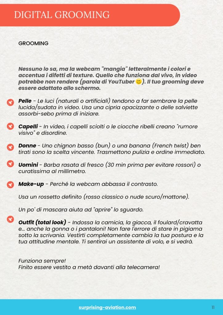 La Video Interview ASSISTENTE DI VOLO -Grooming