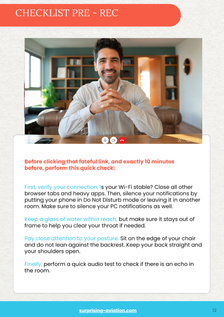 Video Interview checklist pre-rec