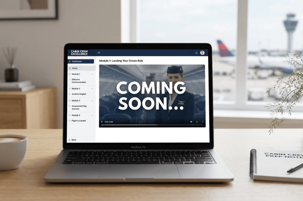 Coming soon flight attendant video course