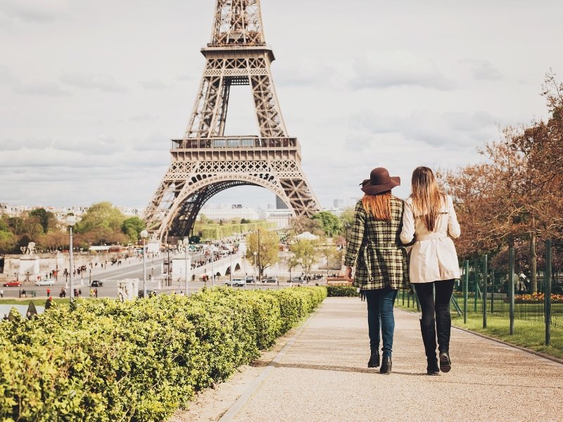 Flight Attendants walking in Paris