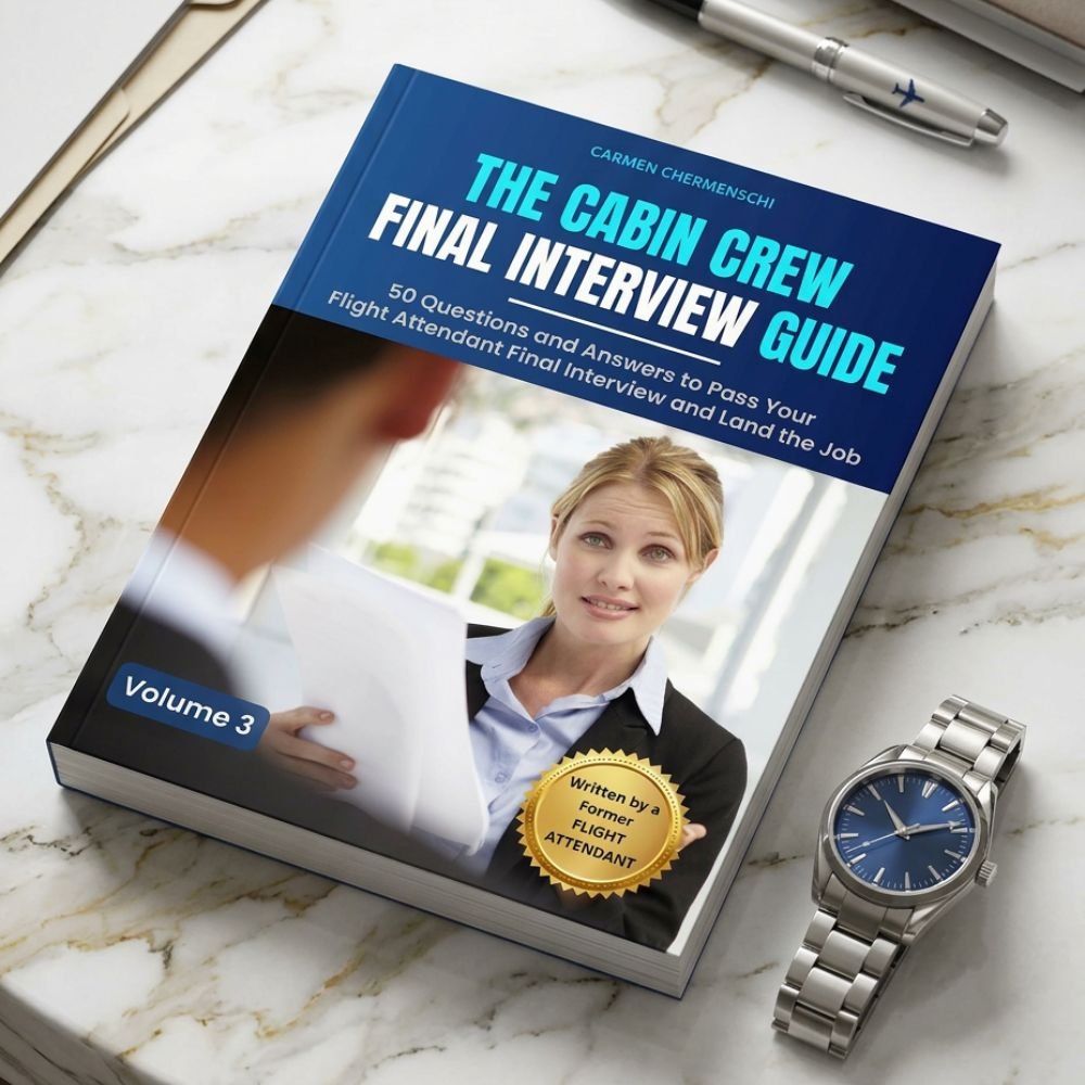 The Cabin Crew Interview Guide - Carmen Chermenschi - on the table