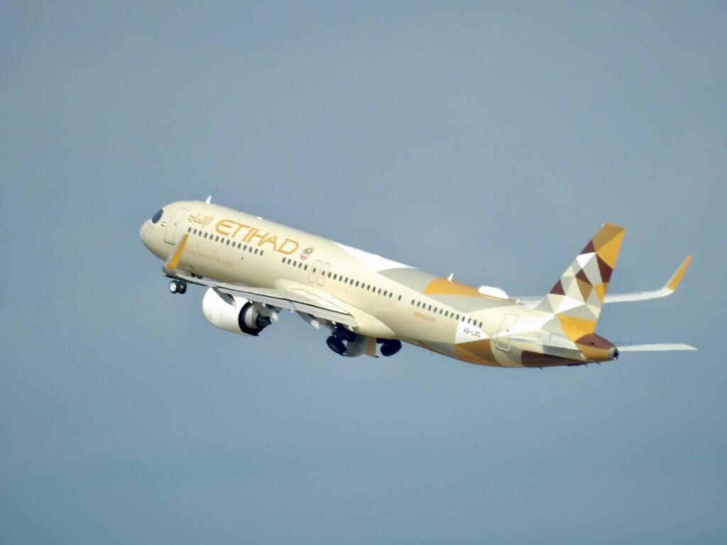 Ethiad airplane in flight